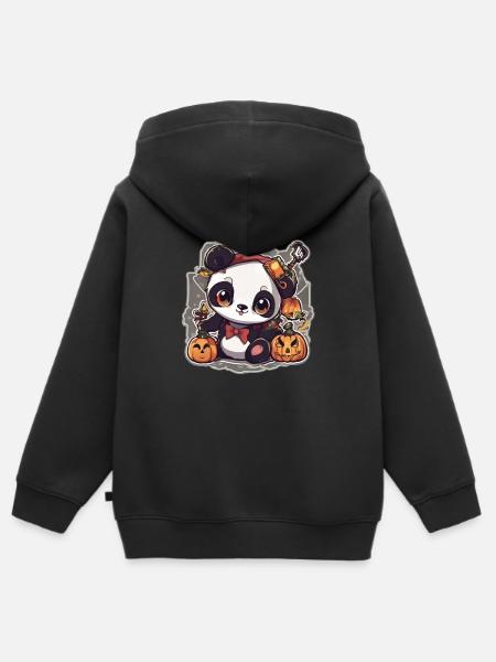 Panda Panda Halloween Pandas Panda Baby - Premium børne zip-hættetrøje økologisk - sort