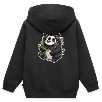 Panda Pandas Panda Baby Panda Tier Tiere - Kinder Premium Organic Zip Hoodie - Schwarz - Hinten - AI Model Kid Male (0cm)