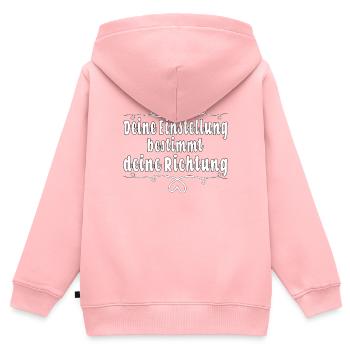 Deine Einstellung bestimmt deine Richtung - Kinder Premium Organic Zip Hoodie - Rosa - Hinten - AI Model Kid Female (0cm)