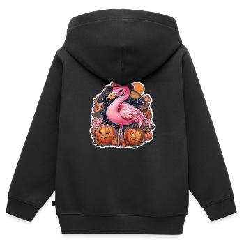 Flamingo Pink Flamingo Flamingo Halloween - Kinder Premium Organic Zip Hoodie - Schwarz - Hinten - AI Model Kid Male (0cm)