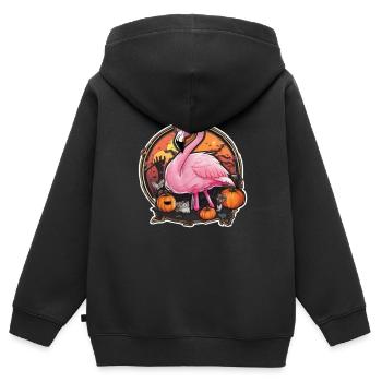 Flamingo Pink Flamingo Flamingo Halloween - Kinder Premium Organic Zip Hoodie - Schwarz - Hinten - AI Model Kid Male (0cm)