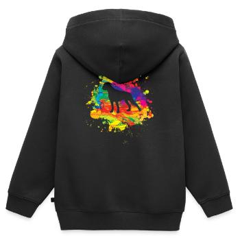 Hund Boxer Hundebesitzer Geschenkidee - Kinder Premium Organic Zip Hoodie - Schwarz - Hinten - AI Model Kid Male (0cm)