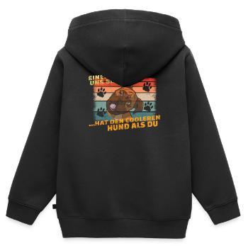 Hund Boxer Hundebesitzer Geschenkidee - Kinder Premium Organic Zip Hoodie - Schwarz - Hinten - AI Model Kid Male (0cm)