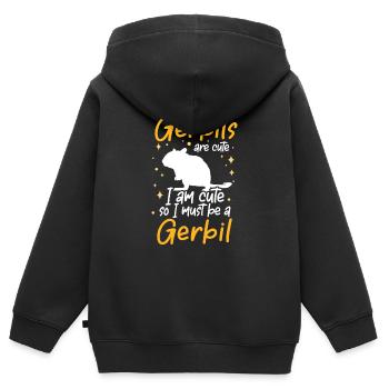 Je suis un rongeur gerbille Gerbille - Sweat Premium à capuche zippé enfant bio - noir - Dos - AI Model Kid Male (0cm)