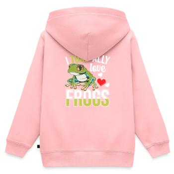 Cute I Toadally Love Frogs Amphibian Toad Herpetol - Kids Premium Organic Zip-up Hoodie - rose - Back - AI Model Kid Female (0cm)