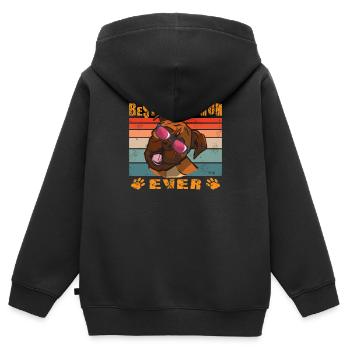 Hund Boxer Hundebesitzer Geschenkidee - Kinder Premium Organic Zip Hoodie - Schwarz - Hinten - AI Model Kid Male (0cm)
