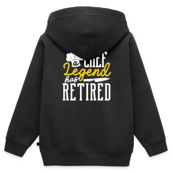 Eine Chefkoch-Legende hat sich zur Ruhe gesetzt - Kinder Premium Organic Zip Hoodie - Schwarz - Hinten - AI Model Kid Male (0cm)