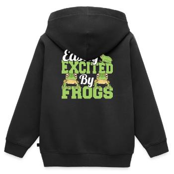 Herpétologiste Amphibien Drôle Facilement excité Par Fr - Sweat Premium à capuche zippé enfant bio - noir - Dos - AI Model Kid Male (0cm)