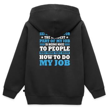 Funny Ski Lift Operator Gift Chairlift - Kids Premium Organic Zip-up Hoodie - black - Back - AI Model Kid Male (0cm)