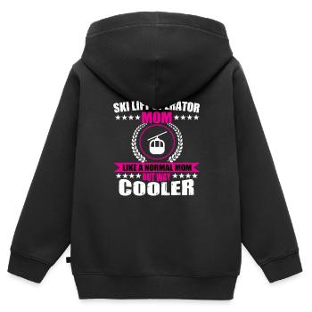 Ski lift operator Mama - Kids Premium Organic Zip-up Hoodie - black - Back - AI Model Kid Male (0cm)