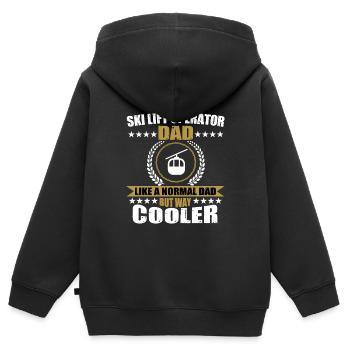Ski lift operator Papa - Kids Premium Organic Zip-up Hoodie - black - Back - AI Model Kid Male (0cm)
