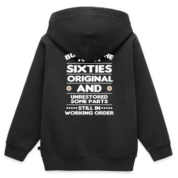 Construit sixties original 50th birthday - Sweat Premium à capuche zippé enfant bio - noir - Dos - AI Model Kid Male (0cm)