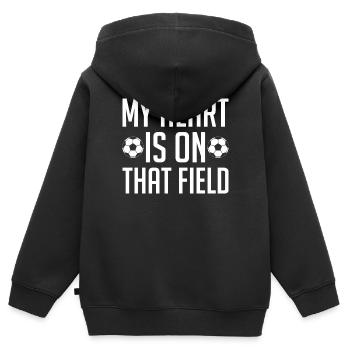 Mein Herz Ist Auf Diesem Feldfußball Mutter Outfit - Kinder Premium Organic Zip Hoodie - Schwarz - Hinten - AI Model Kid Male (0cm)