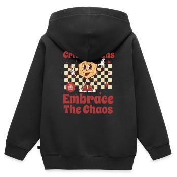 Rollenspiel Tabletop D20 Würfel Maskottchen - Kinder Premium Organic Zip Hoodie - Schwarz - Hinten - AI Model Kid Male (0cm)