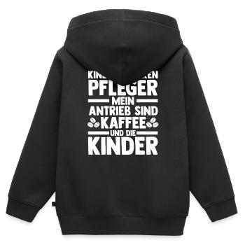 Pfleger Pflegekraft Kinderkrankenpfleger - Kinder Premium Organic Zip Hoodie - Schwarz - Hinten - AI Model Kid Male (0cm)