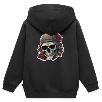 Skulls Skull Skull Skull Bones - Kids Premium Organic Zip-up Hoodie - black - Back - AI Model Kid Male (0cm)