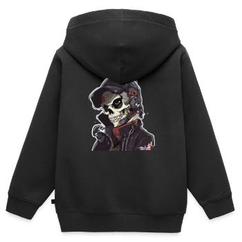 Skulls Skull Skull Skull Bones - Kids Premium Organic Zip-up Hoodie - black - Back - AI Model Kid Male (0cm)