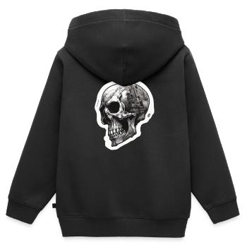 Skulls Skull Skull Skull Bones - Kids Premium Organic Zip-up Hoodie - black - Back - AI Model Kid Male (0cm)