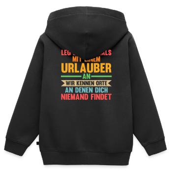 Sommerurlaub Urlauber Urlaub - Kinder Premium Organic Zip Hoodie - Schwarz - Hinten - AI Model Kid Male (0cm)
