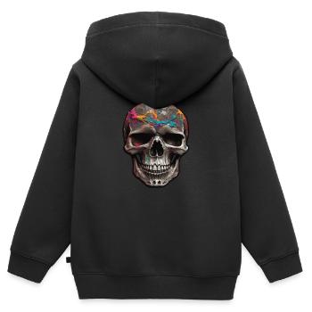 Skulls Skull Skull Skull Bones - Kids Premium Organic Zip-up Hoodie - black - Back - AI Model Kid Male (0cm)