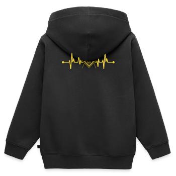 Franc-maçonnerie Carré et maçon de boussole maçon - Sweat Premium à capuche zippé enfant bio - noir - Dos - AI Model Kid Male (0cm)