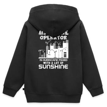 Crane Operator My Crane Operator Is Hurricane - Kids Premium Organic Zip-up Hoodie - black - Back - AI Model Kid Male (0cm)