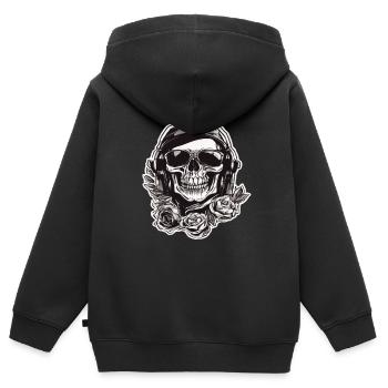 Totenkopf Totenschädel Skulls Skull - Kinder Premium Organic Zip Hoodie - Schwarz - Hinten - AI Model Kid Male (0cm)