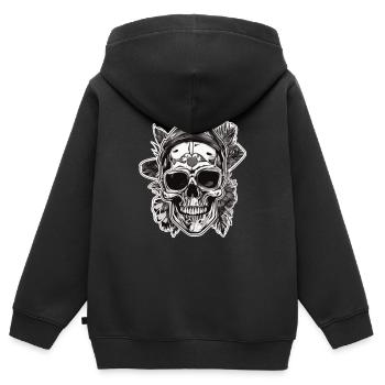 Totenkopf Totenschädel Skulls Skull - Kinder Premium Organic Zip Hoodie - Schwarz - Hinten - AI Model Kid Male (0cm)