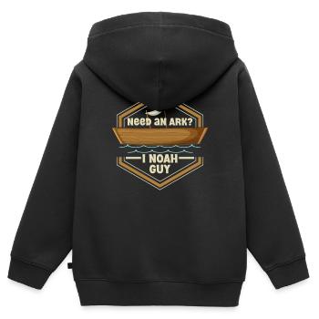 Arche Noah Christlicher Witz - Kinder Premium Organic Zip Hoodie - Schwarz - Hinten - AI Model Kid Male (0cm)