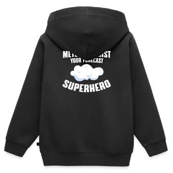 Meteorologen Design Wetterbeobachter - Kinder Premium Organic Zip Hoodie - Schwarz - Hinten - AI Model Kid Male (0cm)