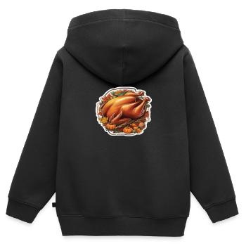 Action de grâce - Sweat Premium à capuche zippé enfant bio - noir - Dos - AI Model Kid Male (0cm)