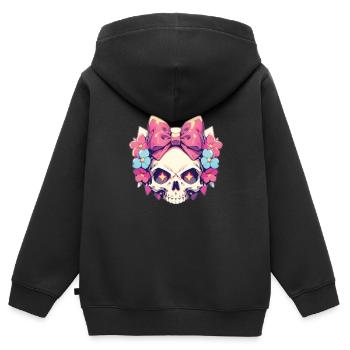 Skulls - Kinder Premium Organic Zip Hoodie - Schwarz - Hinten - AI Model Kid Male (0cm)
