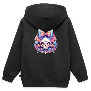 Skulls - Kinder Premium Organic Zip Hoodie - Schwarz - Hinten - AI Model Kid Male (0cm)
