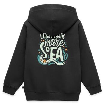 Umwelt - Kinder Premium Organic Zip Hoodie - Schwarz - Hinten - AI Model Kid Male (0cm)