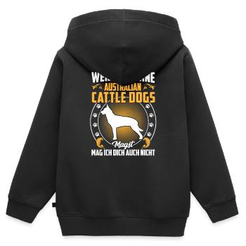 Dislike Australian Cattle Dog - Kids Premium Organic Zip-up Hoodie - black - Back - AI Model Kid Male (0cm)