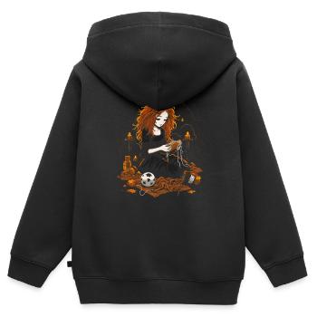 Zombies artisanaux effrayants pour Halloween - Sweat Premium à capuche zippé enfant bio - noir - Dos - AI Model Kid Male (0cm)