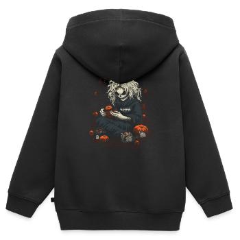Zombies artisanaux effrayants pour Halloween - Sweat Premium à capuche zippé enfant bio - noir - Dos - AI Model Kid Male (0cm)