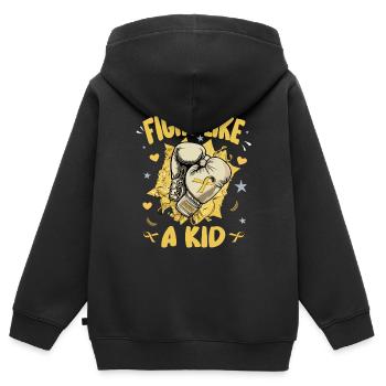 Aufklärung über Krebs wie ein Kind - Kinder Premium Organic Zip Hoodie - Schwarz - Hinten - AI Model Kid Male (0cm)