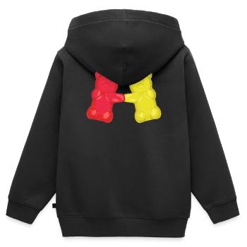 Gummibärchen tanzen Boogie Woogie - Kinder Premium Organic Zip Hoodie - Schwarz - Hinten - AI Model Kid Male (0cm)