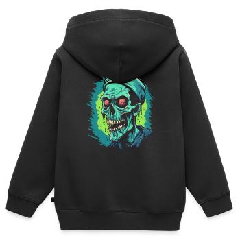 Zombie Apocalypse Gruselige Halloween Zombies - Kinder Premium Organic Zip Hoodie - Schwarz - Hinten - AI Model Kid Male (0cm)