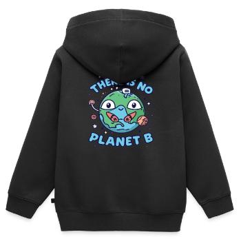 Umwelt Erde Planet Erde Umweltschutz - Kinder Premium Organic Zip Hoodie - Schwarz - Hinten - AI Model Kid Male (0cm)
