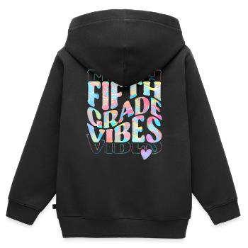 Fifth Grade Vibes 5th Grade Team 1st Day of School - Sweat Premium à capuche zippé enfant bio - noir - Dos - AI Model Kid Male (0cm)