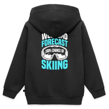 Vorhersage Für Das Skiwochenende - Kinder Premium Organic Zip Hoodie - Schwarz - Hinten - AI Model Kid Male (0cm)