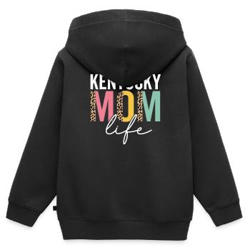 Kentucky Mama Leben Lustige Mama Leopard Kentucky Mama - Kinder Premium Organic Zip Hoodie - Schwarz - Hinten - AI Model Kid Male (0cm)