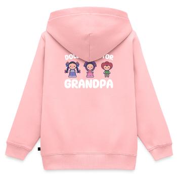Grand-père collectionneur de poupées - Sweat Premium à capuche zippé enfant bio - rose - Dos - AI Model Kid Female (0cm)