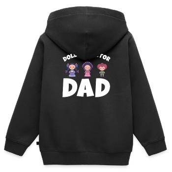 Puppensammler Papa Puppen Sammeln - Kinder Premium Organic Zip Hoodie - Schwarz - Hinten - AI Model Kid Male (0cm)