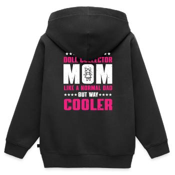 Maman collectionneuse de poupées - Sweat Premium à capuche zippé enfant bio - noir - Dos - AI Model Kid Male (0cm)