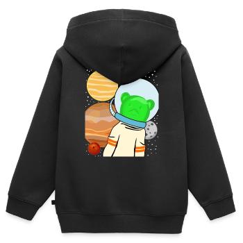 Gummibärchen im Weltraum - Kinder Premium Organic Zip Hoodie - Schwarz - Hinten - AI Model Kid Male (0cm)