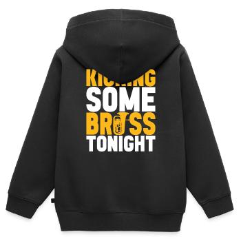 Euphonium baryton cor ténor - Sweat Premium à capuche zippé enfant bio - noir - Dos - AI Model Kid Male (0cm)