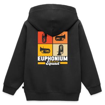 Euphonium baryton cor ténor - Sweat Premium à capuche zippé enfant bio - noir - Dos - AI Model Kid Male (0cm)